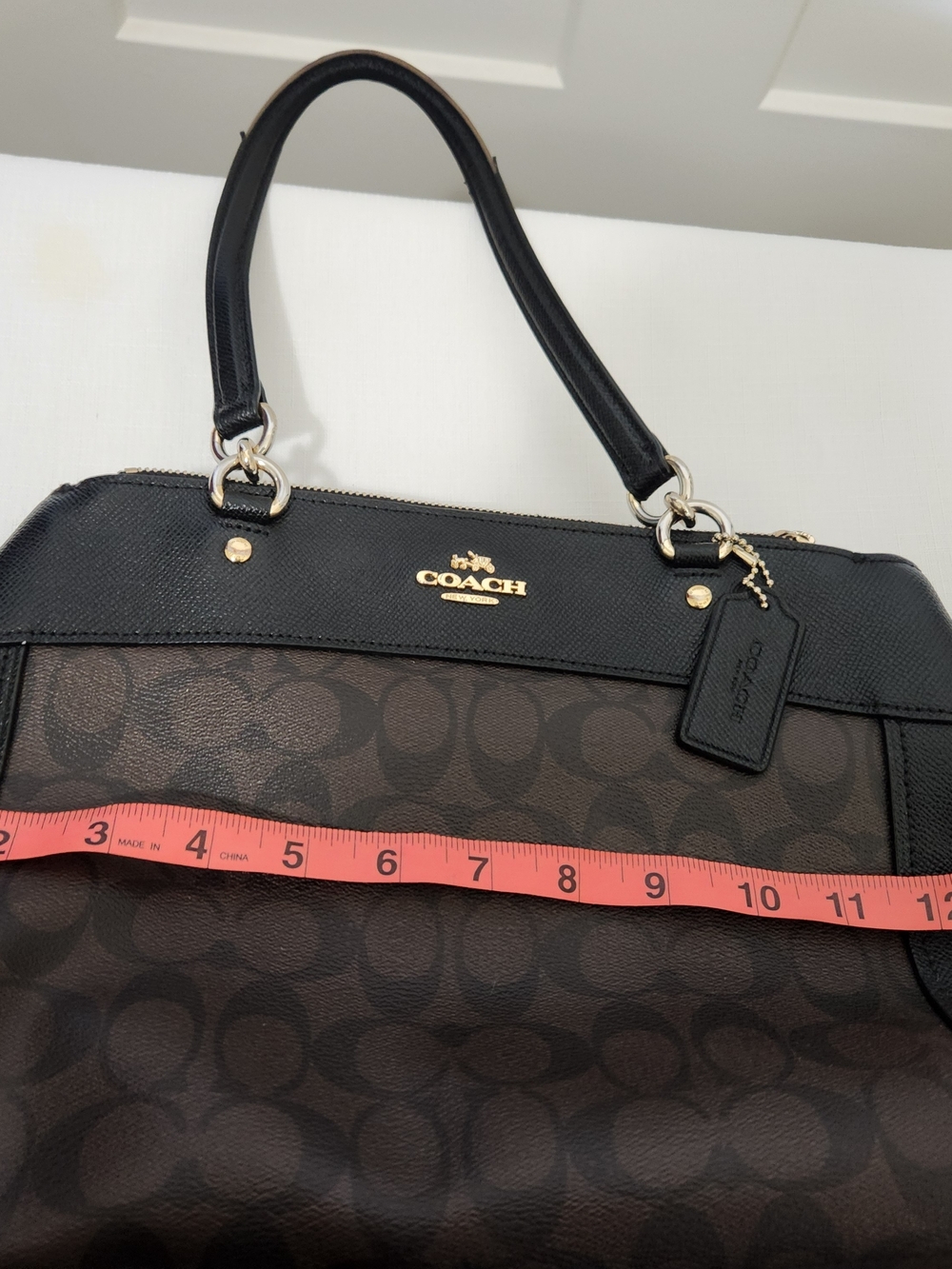 COACH Brooke Carryall Signature Canvas and Leather Tote Bag in Brown/Black - Picture 14 of 15